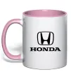 Чашка с цветной ручкой Хонда лого та назва Нежно розовый фото