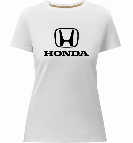 Женская премиум футболка Хонда лого та назва Белый фото