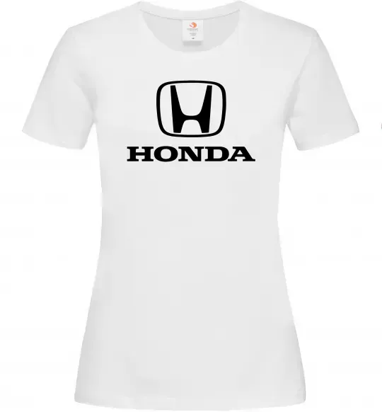 Жіноча футболка Хонда лого та назва Білий фото
