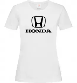 Женская футболка Хонда лого та назва Белый фото