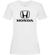 Жіноча футболка Хонда лого та назва Білий фото