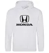 Мужская толстовка (худи) Хонда лого та назва Серый меланж фото
