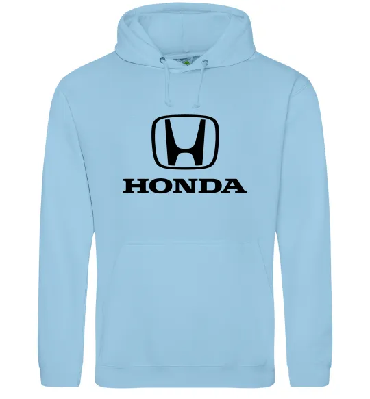 Мужская толстовка (худи) Хонда лого та назва Голубой фото