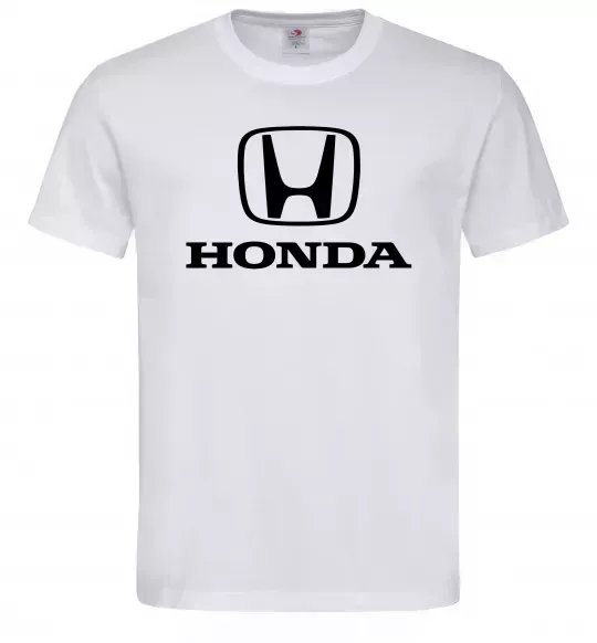 Мужская футболка Хонда лого та назва Белый фото