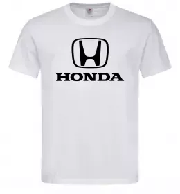 Мужская футболка Хонда лого та назва Белый фото