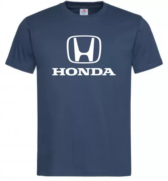 Мужская футболка Хонда лого та назва Темно-синий фото