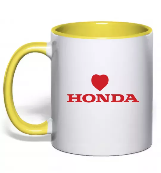Чашка с цветной ручкой Honda heart Солнечно желтый фото