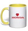 Чашка с цветной ручкой Honda heart Солнечно желтый фото