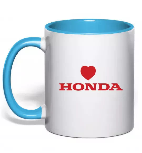Чашка с цветной ручкой Honda heart Голубой фото