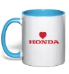 Чашка с цветной ручкой Honda heart Голубой фото
