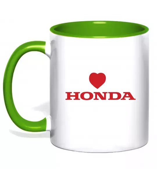 Чашка с цветной ручкой Honda heart Зеленый фото