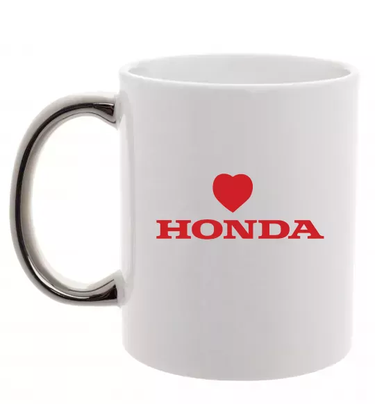 Чашка с цветной ручкой Honda heart Серебро фото