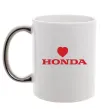 Чашка с цветной ручкой Honda heart Серебро фото