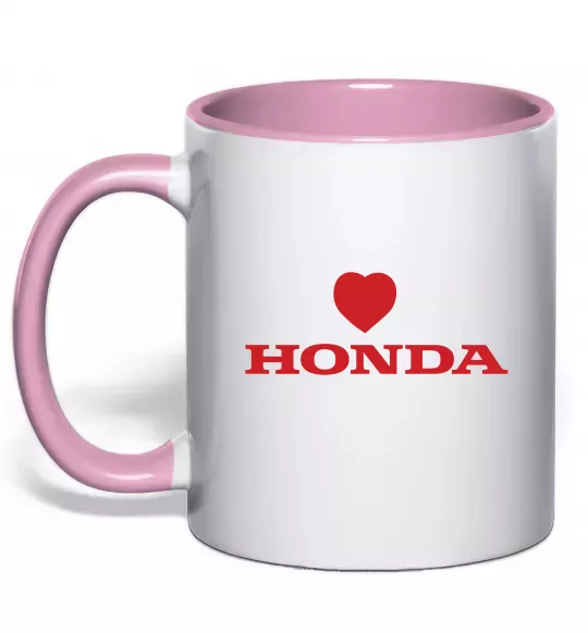 Чашка с цветной ручкой Honda heart Нежно розовый фото