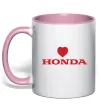 Чашка с цветной ручкой Honda heart Нежно розовый фото