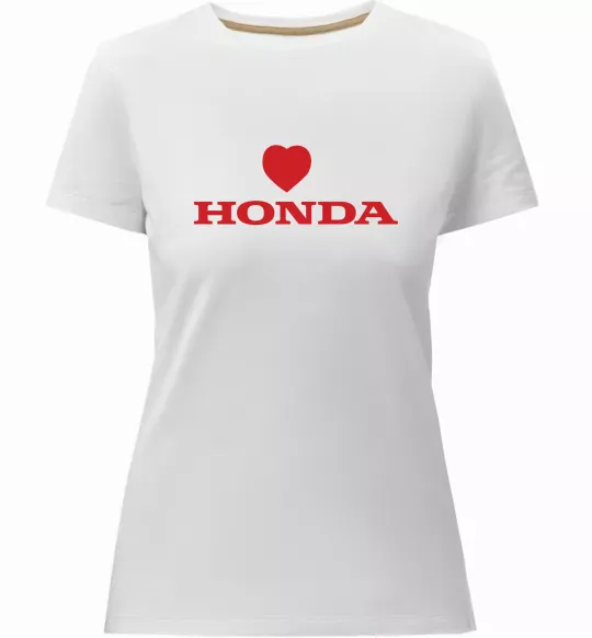 Жіноча преміум футболка Honda heart Білий фото