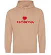Женская толстовка (худи) Honda heart Песочный фото