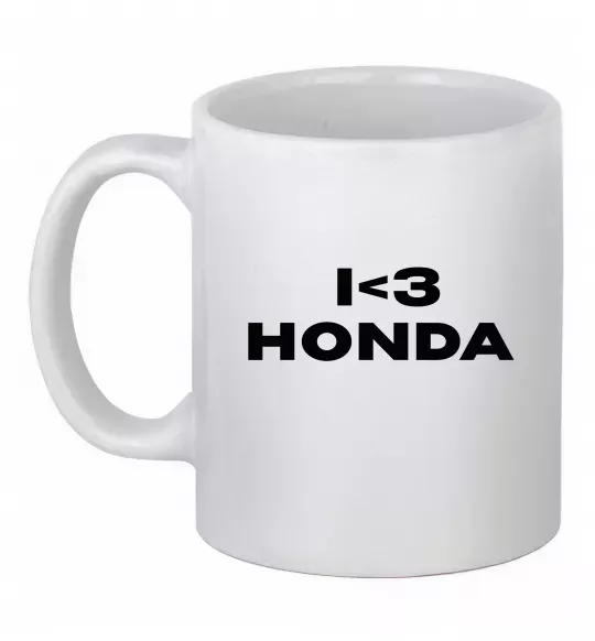 Чашка керамічна I <3 Honda Білий фото