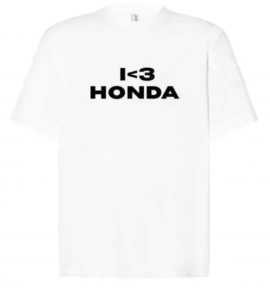 Футболка Оверсайз I <3 Honda Белый фото