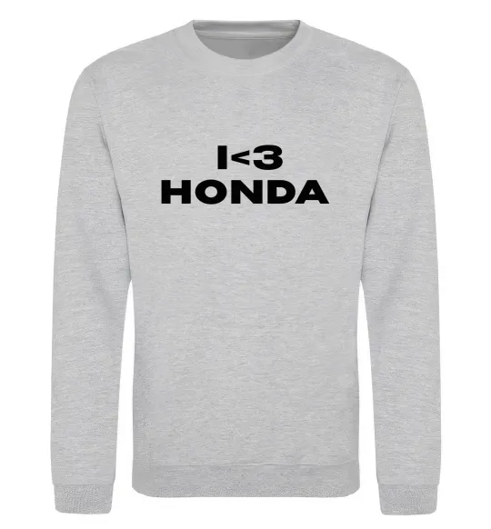 Свитшот I <3 Honda Серый меланж фото
