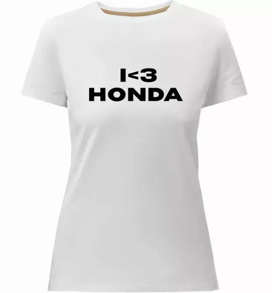 Женская премиум футболка I <3 Honda Белый фото