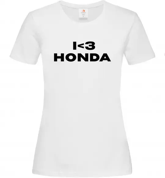Женская футболка I <3 Honda Белый фото