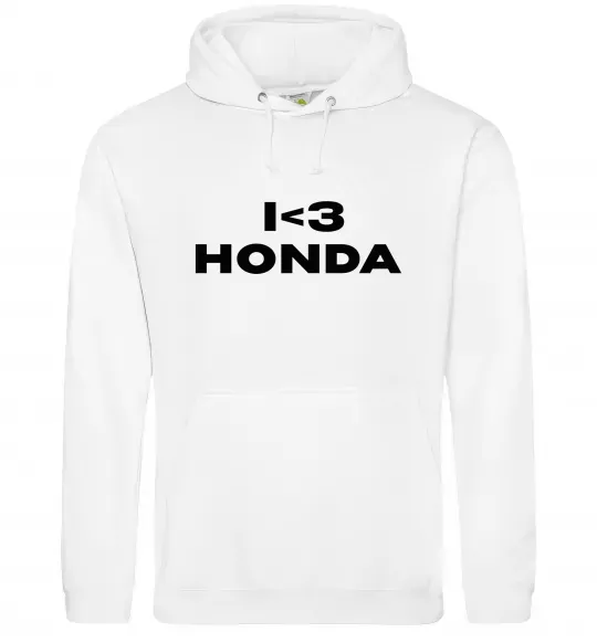 Мужская толстовка (худи) I <3 Honda Белый фото