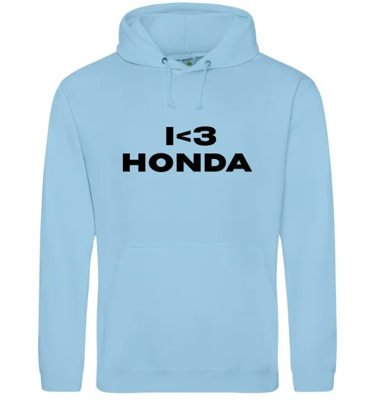 Чоловіча толстовка (худі) I <3 Honda Блакитний фото