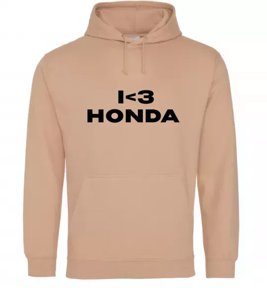 Женская толстовка (худи) I <3 Honda Песочный фото