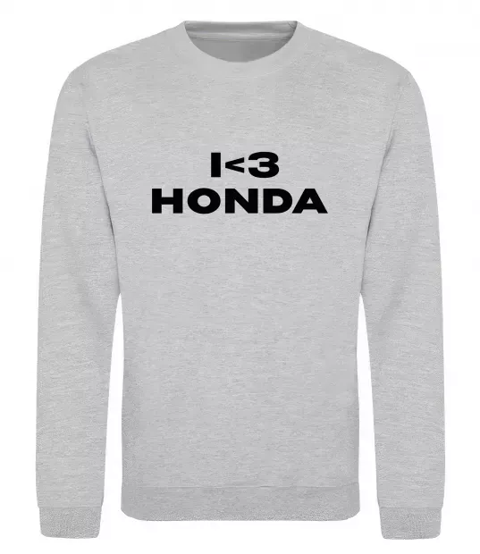 Свитшот I <3 Honda Серый меланж фото