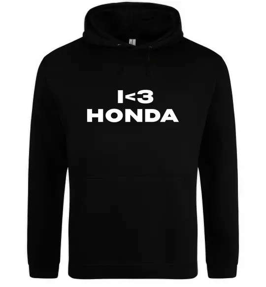 Женская толстовка (худи) I <3 Honda Черный фото