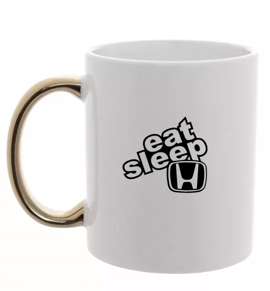 Чашка з кольоровою ручкою Eat Sleep Honda Золото фото