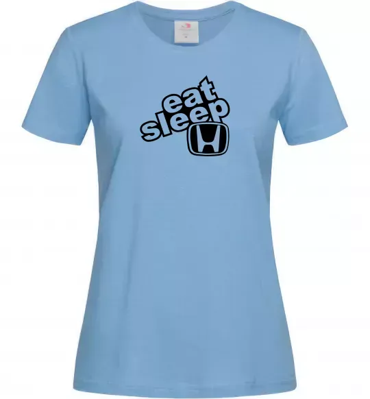Женская футболка Eat Sleep Honda Голубой фото