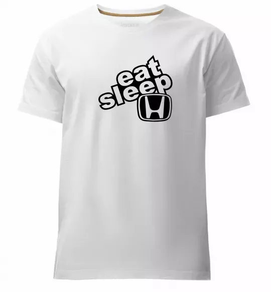 Мужская премиум футболка Eat Sleep Honda Белый фото