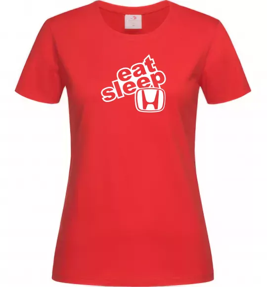 Женская футболка Eat Sleep Honda Красный фото