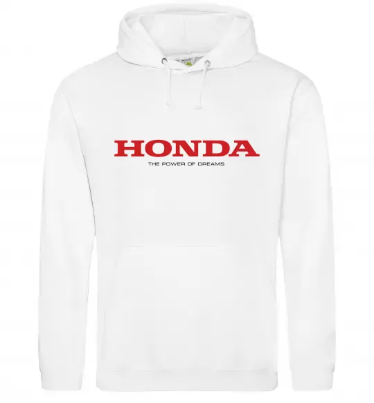 Мужская толстовка (худи) Honda power of dreams Белый фото