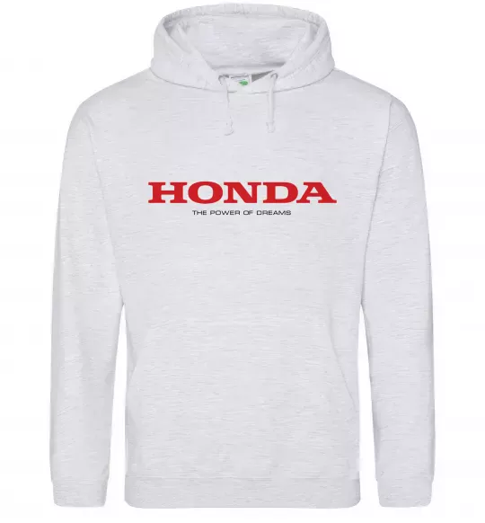 Мужская толстовка (худи) Honda power of dreams Серый меланж фото