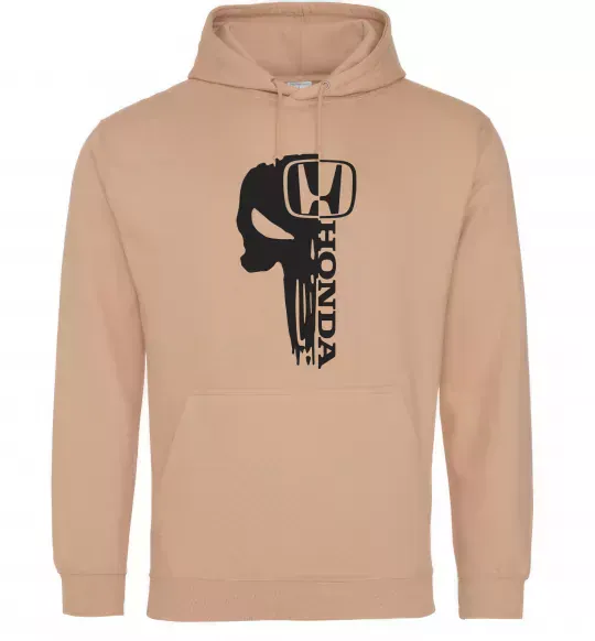 Мужская толстовка (худи) Honda skull Песочный фото