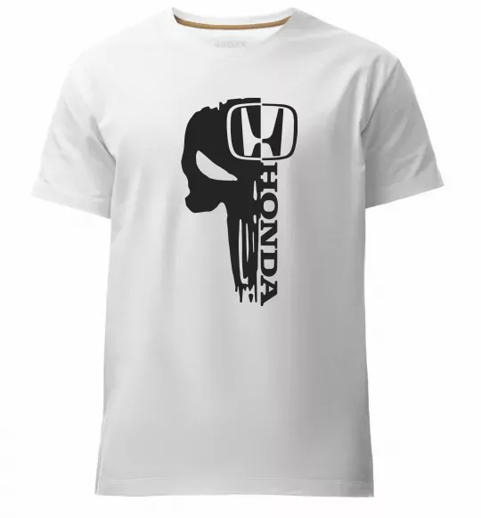 Мужская премиум футболка Honda skull Белый фото