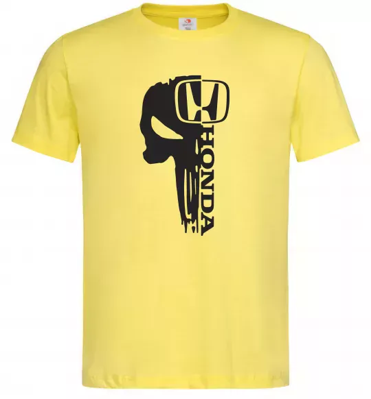Чоловіча футболка Honda skull Лимонний фото