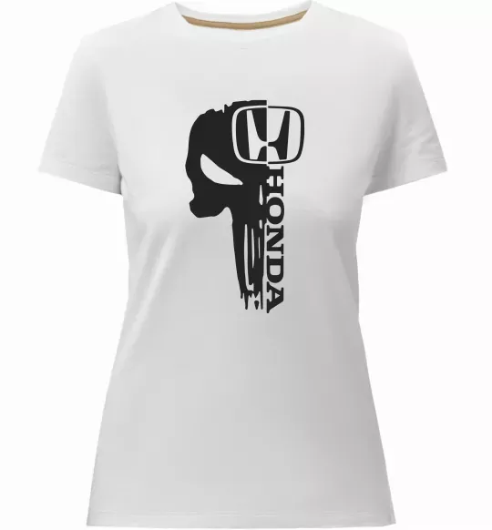 Женская премиум футболка Honda skull Белый фото