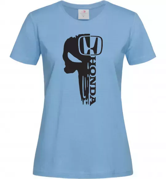 Жіноча футболка Honda skull Блакитний фото