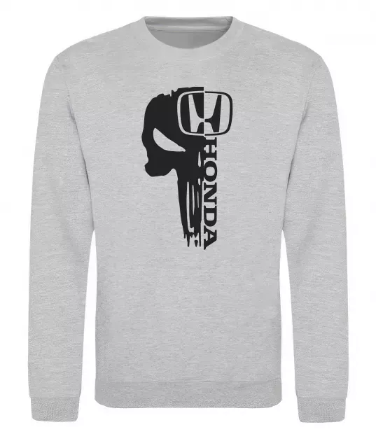 Свитшот Honda skull Серый меланж фото