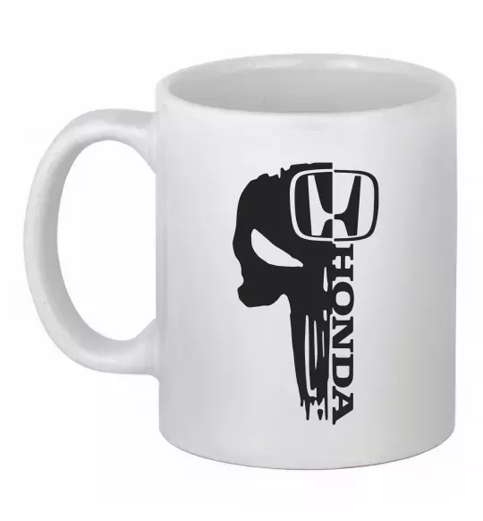 Чашка керамічна Honda skull Білий фото