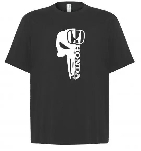 Футболка Оверсайз Honda skull Черный фото