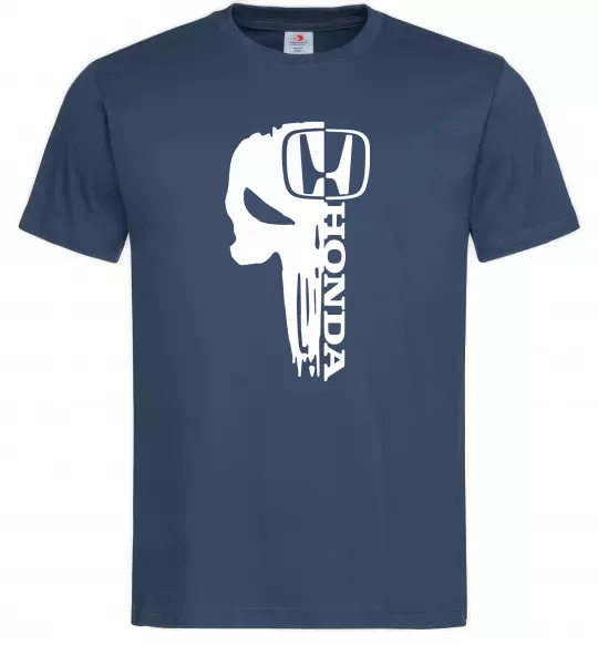 Чоловіча футболка Honda skull Темно-синій фото