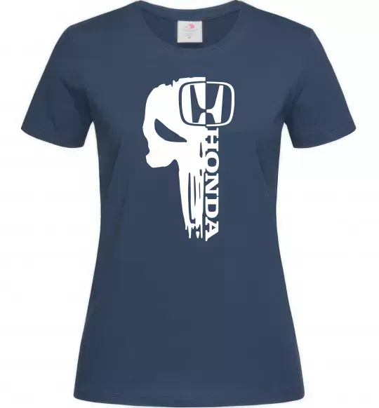 Жіноча футболка Honda skull Темно-синій фото