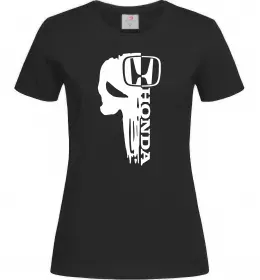 Женская футболка Honda skull Черный фото