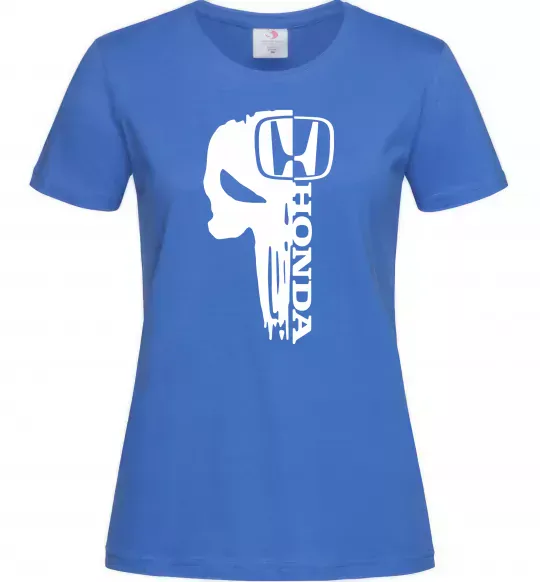 Жіноча футболка Honda skull Яскраво-синій фото