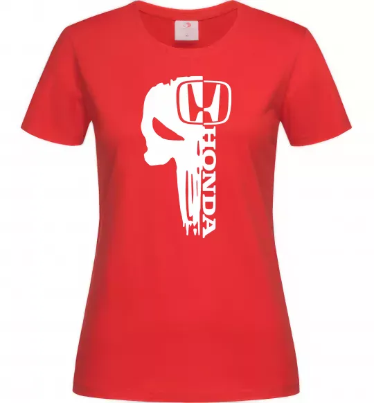 Жіноча футболка Honda skull Червоний фото